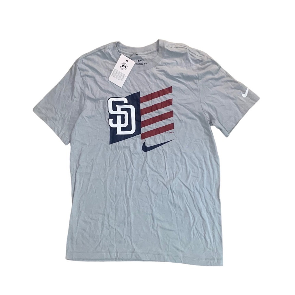 Nike San Diego Padres US Flag 4th Of July Shirt Grey Size Medium